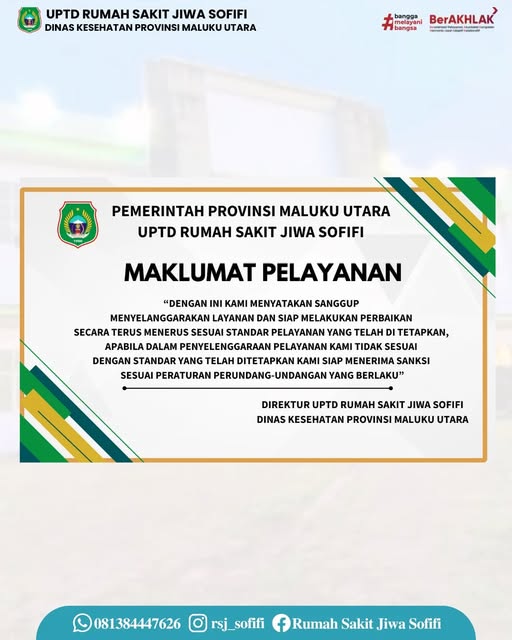 Maklumat Pelayanan Rumah Sakit Jiwa Sofifi
