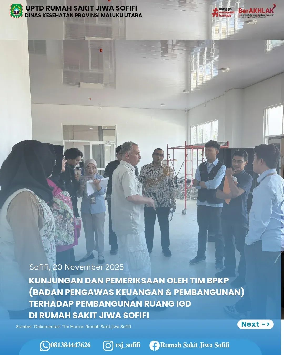 Kunjungan BPKP Malut di RS Jiwa Sofifi