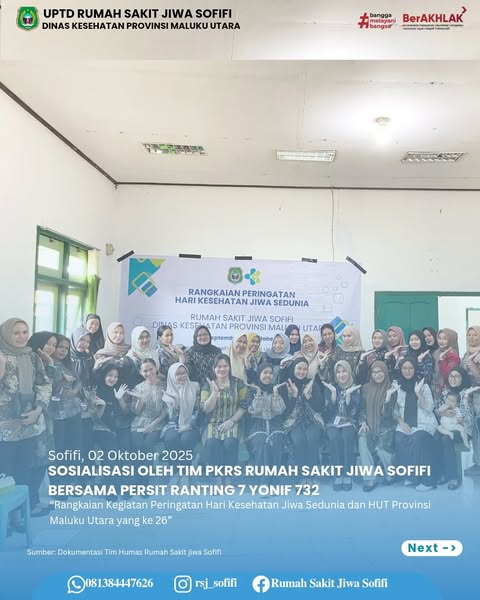 Kegiatan Sosialisasi tentang Depresi dan Gangguan Jiwa di Lingkup Wilayah Persit Yonif 732